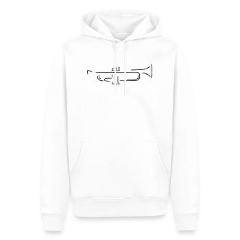 trumpet - Sweat à capuche Premium bio Homme - blanc - Devant - Nico (187cm)