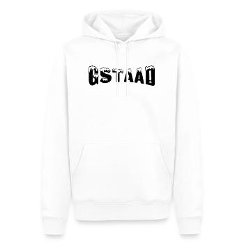 Gstaad station de ski (neige) - Sweat à capuche Premium bio Homme - blanc - Devant - Nico (187cm)