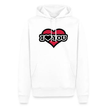 I love you - Sweat à capuche Premium bio Homme - blanc - Devant - Nico (187cm)