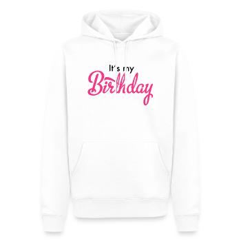 birthday - Men’s Premium Organic Hoodie - white - Front - Nico (187cm)