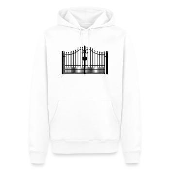 grille en fer forgé_c1 - Sweat à capuche Premium bio Homme - blanc - Devant - Nico (187cm)