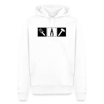 Hausmeister - Handwerker - Männer Premium Bio Hoodie - Weiß - Vorne - Nico (187cm)