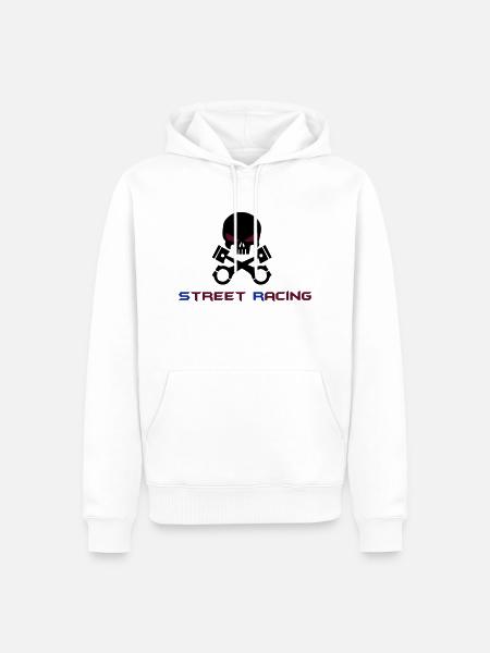 STREET RACING - Premium luomulaatuinen miesten huppari - valkoinen