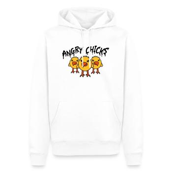 Angry Chicks - Sweat à capuche Premium bio Homme - blanc - Devant - Nico (187cm)