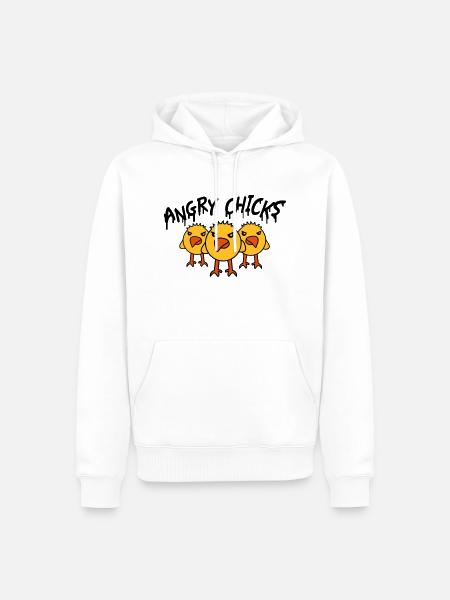 Angry Chicks - Men’s Premium Organic Hoodie - white
