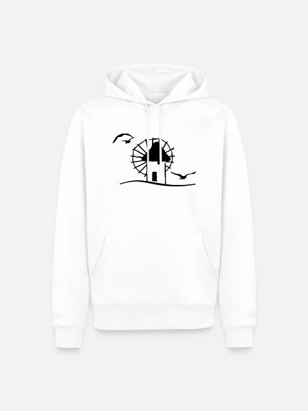 Griechische Windmühle / Greek windmill (1c) - Männer Premium Bio Hoodie - Weiß