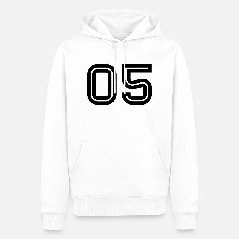 05 Inline - Männer Premium Bio Hoodie - Weiß