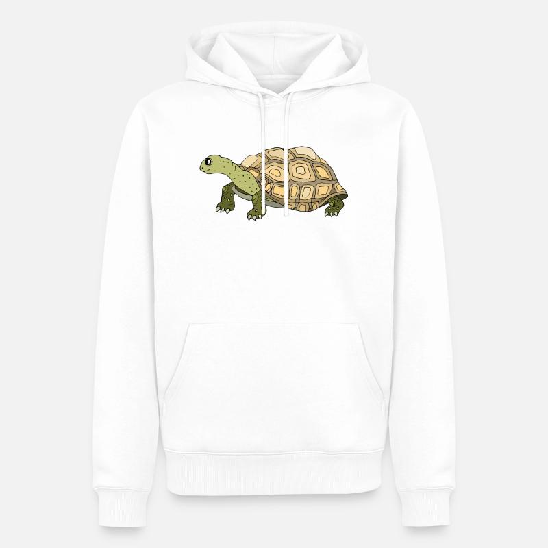 tortue - Sweat à capuche Premium bio Homme - blanc