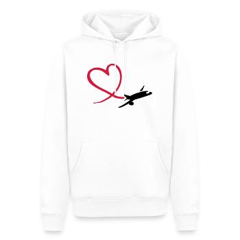 Flugzeug - Männer Premium Bio Hoodie - Weiß - Vorne - Nico (187cm)