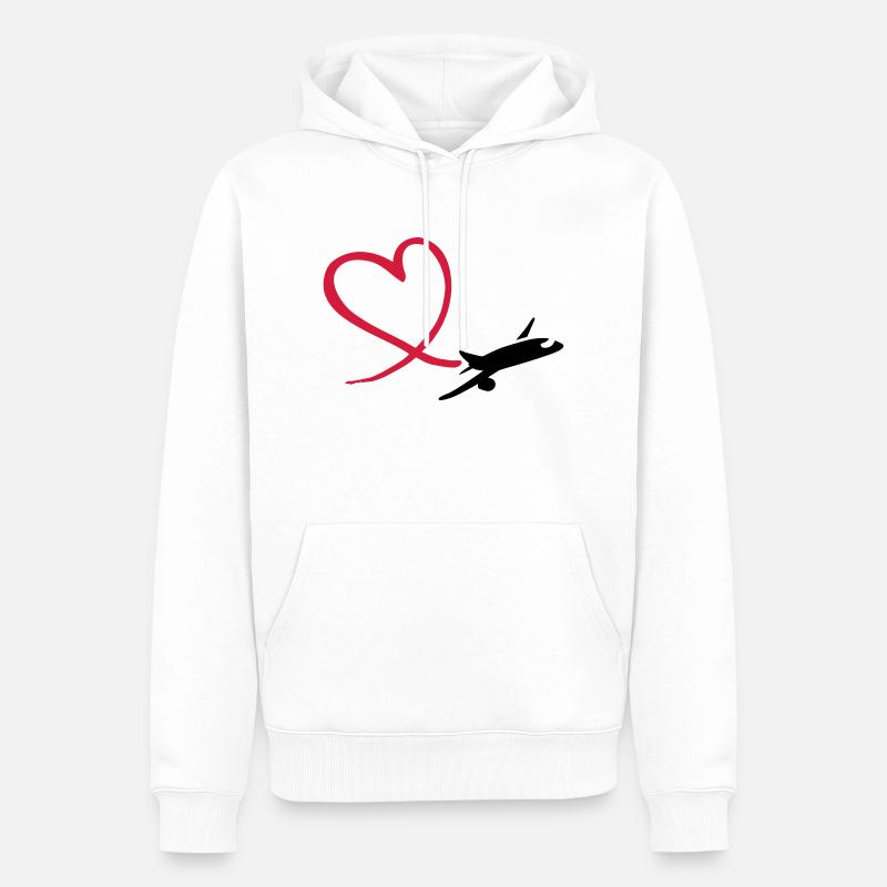 Avion - Sweat à capuche Premium bio Homme - blanc