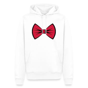 Krawattenschleife / Fliege / Querbinder - Männer Premium Bio Hoodie - Weiß - Vorne - Nico (187cm)