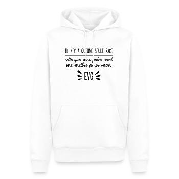 Es gibt nur eine Rasse - Männer Premium Bio Hoodie - Weiß - Vorne - Nico (187cm)
