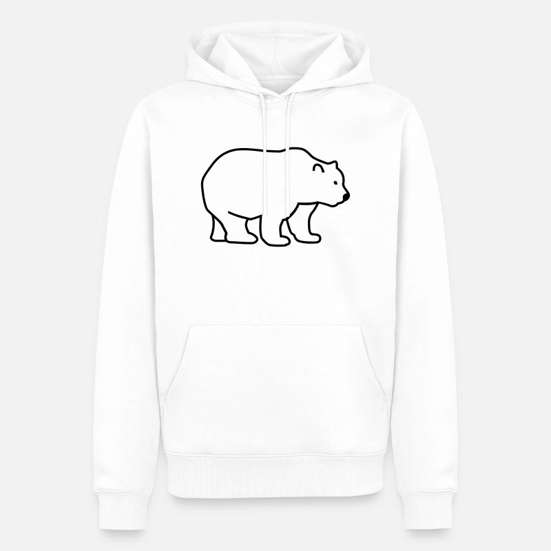 Bär - Männer Premium Bio Hoodie - Weiß