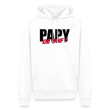 Papy de ouf ! - Sweat à capuche Premium bio Homme - blanc - Devant - Nico (187cm)
