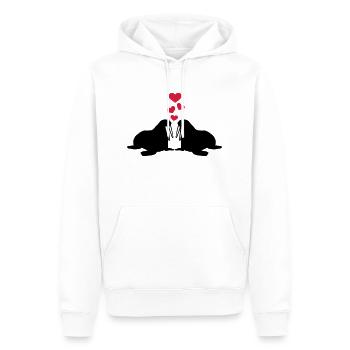 Morse - Sweat à capuche Premium bio Homme - blanc - Devant - Nico (187cm)