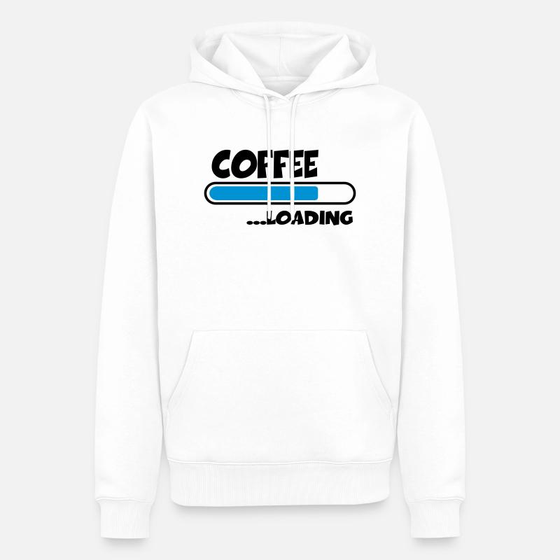 Coffee loading - Männer Premium Bio Hoodie - Weiß