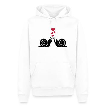 Schnecke - Männer Premium Bio Hoodie - Weiß - Vorne - Nico (187cm)