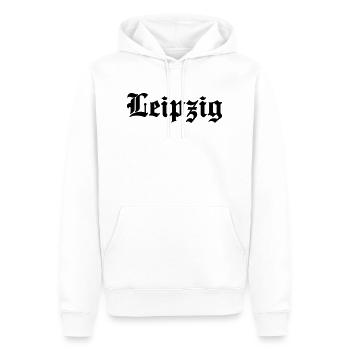 Leipzig - Männer Premium Bio Hoodie - Weiß - Vorne - Nico (187cm)
