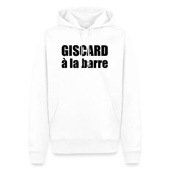 Giscard à la barre - Sweat à capuche Premium bio Homme - blanc - Devant - Nico (187cm)