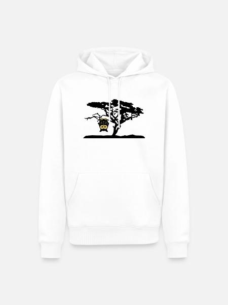 Owl Tree Hanging upside Different - Men’s Premium Organic Hoodie - white