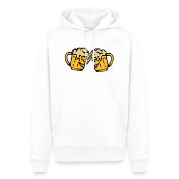 Bier Glas Alkohol Anstoß - Männer Premium Bio Hoodie - Weiß - Vorne - Nico (187cm)