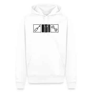 Werkzeug Schrauber - Männer Premium Bio Hoodie - Weiß - Vorne - Nico (187cm)