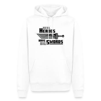 Real Heroes, Big Swords - Sweat à capuche Premium bio Homme - blanc - Devant - Nico (187cm)