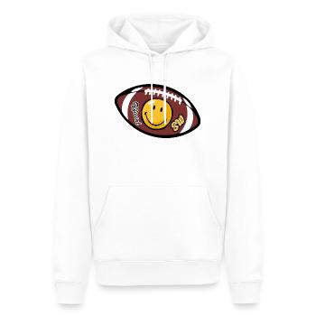 Smiley American Football - Sweat à capuche Premium bio Homme - blanc - Devant - Nico (187cm)