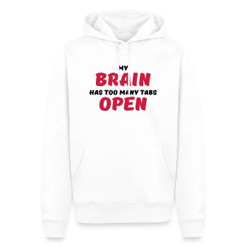 My brain has too many tabs open - Männer Premium Bio Hoodie - Weiß - Vorne - Nico (187cm)