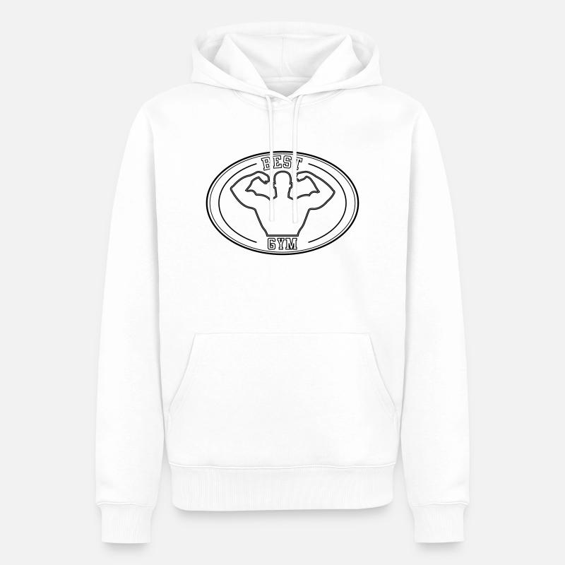 bodybuilder - Männer Premium Bio Hoodie - Weiß
