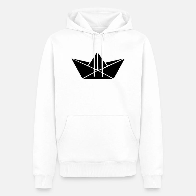 papierboot_01 - Männer Premium Bio Hoodie - Weiß