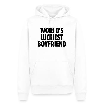 World's Luckiest Boyfriend - Men’s Premium Organic Hoodie - white - Front - Nico (187cm)