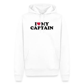 Kapitän - Männer Premium Bio Hoodie - Weiß - Vorne - Nico (187cm)