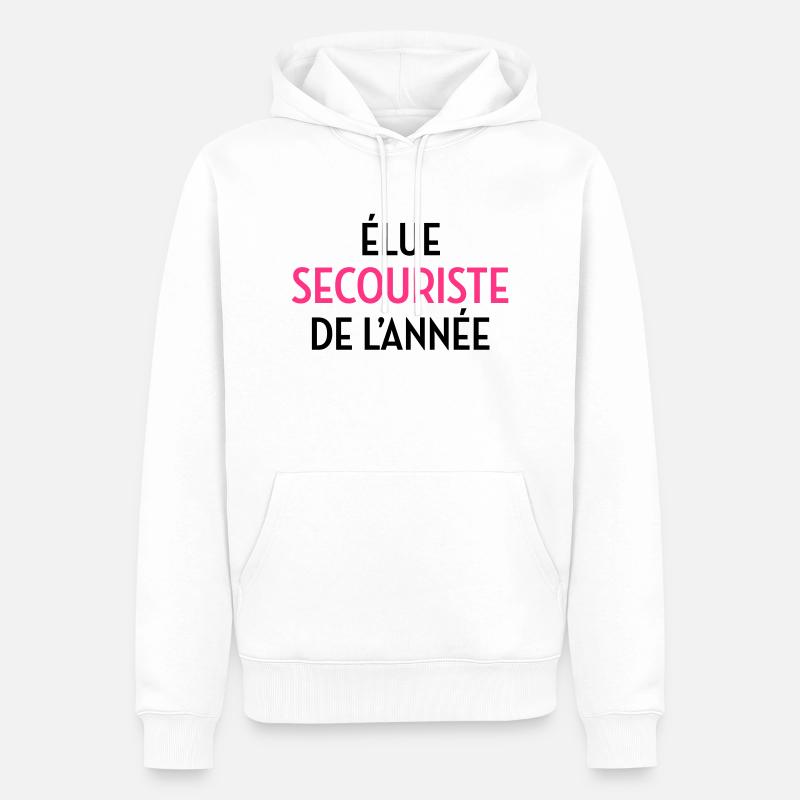 Secourisme / Secouriste / Secours / Secourir - Sweat à capuche Premium bio Homme - blanc
