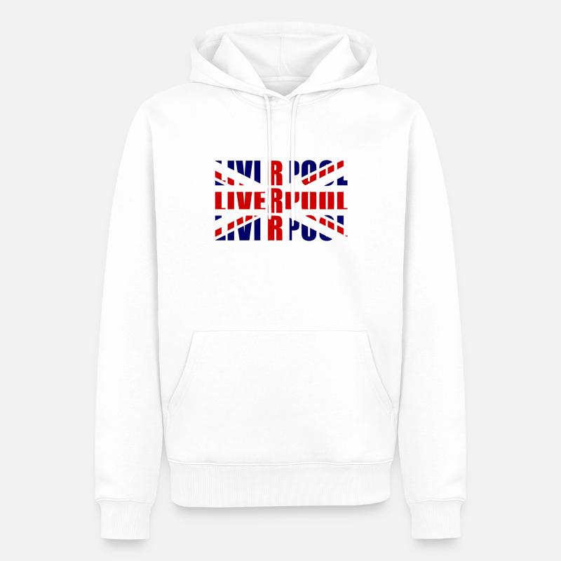 LIVERPOOL Royaume Uni - Sweat à capuche Premium bio Homme - blanc