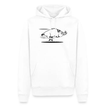 sanglier courant drôle - Sweat à capuche Premium bio Homme - blanc - Devant - Nico (187cm)