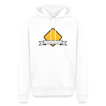 schild warnung achtung danger gefahr vorsicht hinw - Männer Premium Bio Hoodie - Weiß - Vorne - Nico (187cm)