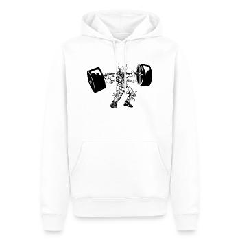 Wikinger Viking Bodybuilder Training Gym - Men’s Premium Organic Hoodie - white - Front - Nico (187cm)