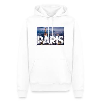 Paris Tour Eiffel - Sweat à capuche Premium bio Homme - blanc - Devant - Nico (187cm)