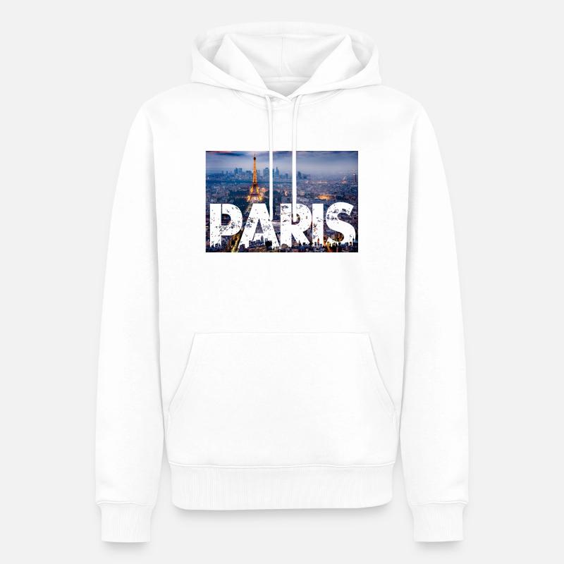 Paris Eiffelturm - Männer Premium Bio Hoodie - Weiß