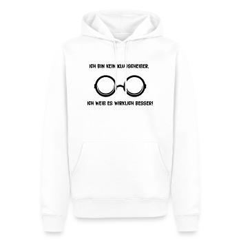 klugscheisser - Männer Premium Bio Hoodie - Weiß - Vorne - Nico (187cm)