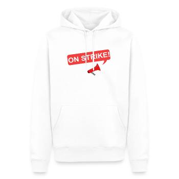 ON STRIKE Poster - Sweat à capuche Premium bio Homme - blanc - Devant - Nico (187cm)