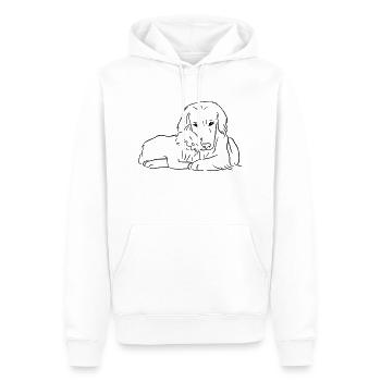 chien et chat - Sweat à capuche Premium bio Homme - blanc - Devant - Nico (187cm)