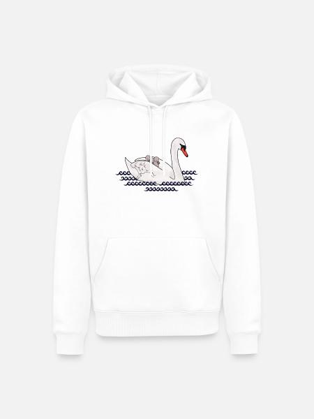 Swan with cubs - Men’s Premium Organic Hoodie - white