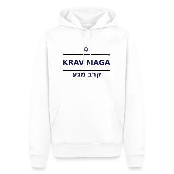 KRAV MAGA - Männer Premium Bio Hoodie - Weiß - Vorne - Nico (187cm)