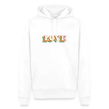 Lettrage vintage Retro Love Classiv - Sweat à capuche Premium bio Homme - blanc - Devant - Nico (187cm)