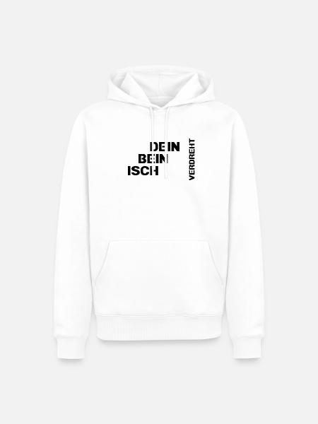 Dein Bein isch verdreht - Männer Premium Bio Hoodie - Weiß