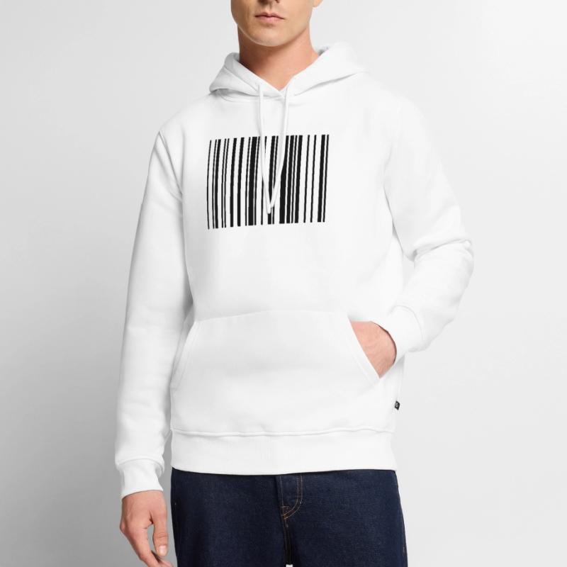 Striped barcode code strip Men’s Premium Organic Hoodie