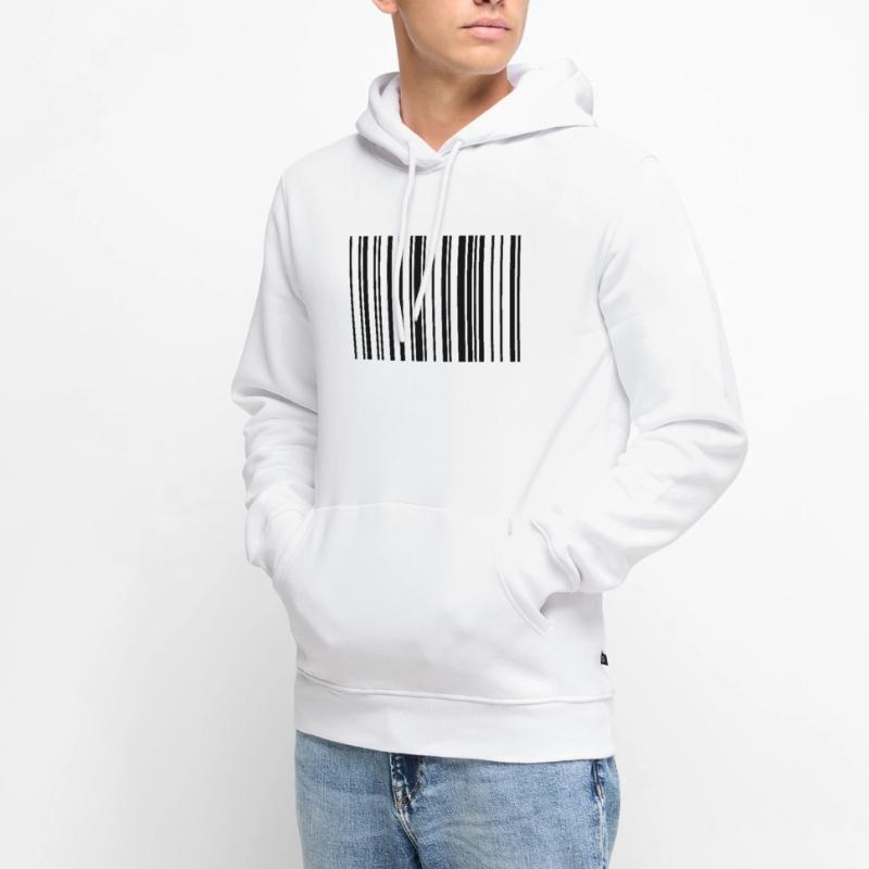 Striped barcode code strip Men’s Premium Organic Hoodie