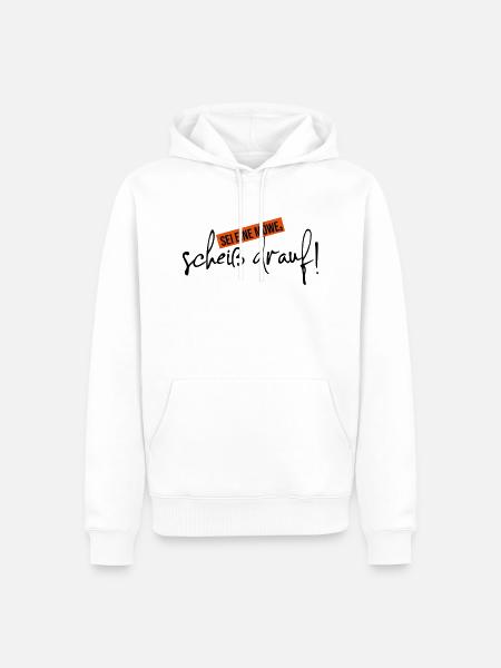 scheiß drauf sei eine Möwe - Männer Premium Bio Hoodie - Weiß